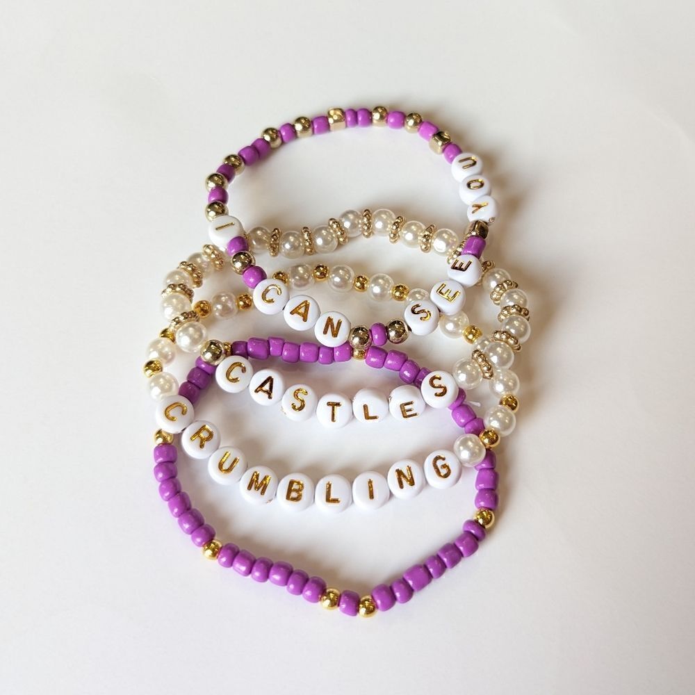 4 Taylor Swift Handmade Bracelets Speak Now   Combo I can see you